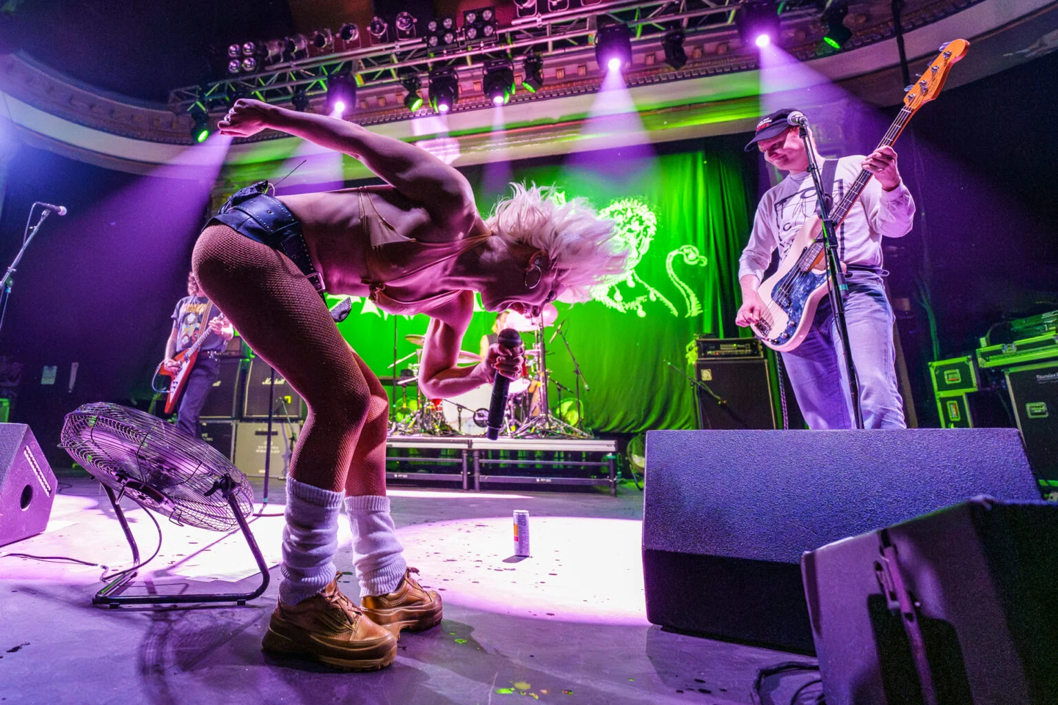Amyl and the Sniffers on the stage at Newport Music Hall — Photo by Matt Ellis.<br />

